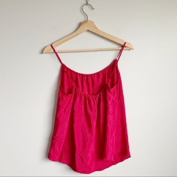 7 For All Mankind Pink Tank Top Blouse Satin NWT  New Silk Blend XS - Picture 4 of 8